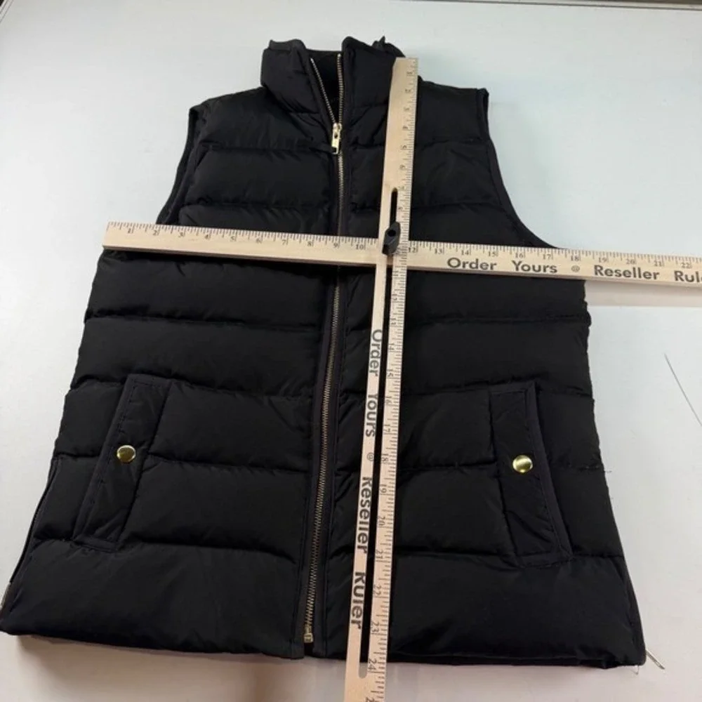 J. Crew Down Puffer Vest Women's Size Small Black Cabincore Fall Vibes